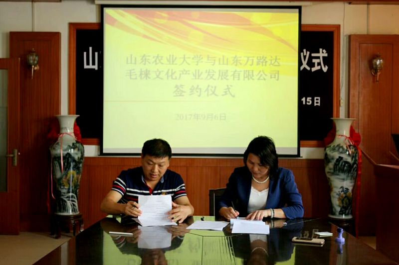 山东万路达毛梾文化产业发展有限公司与山东农业大学食品科学与工程学院***毛梾油的提取与提纯签署合作协议！